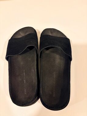 James Perse suede slides